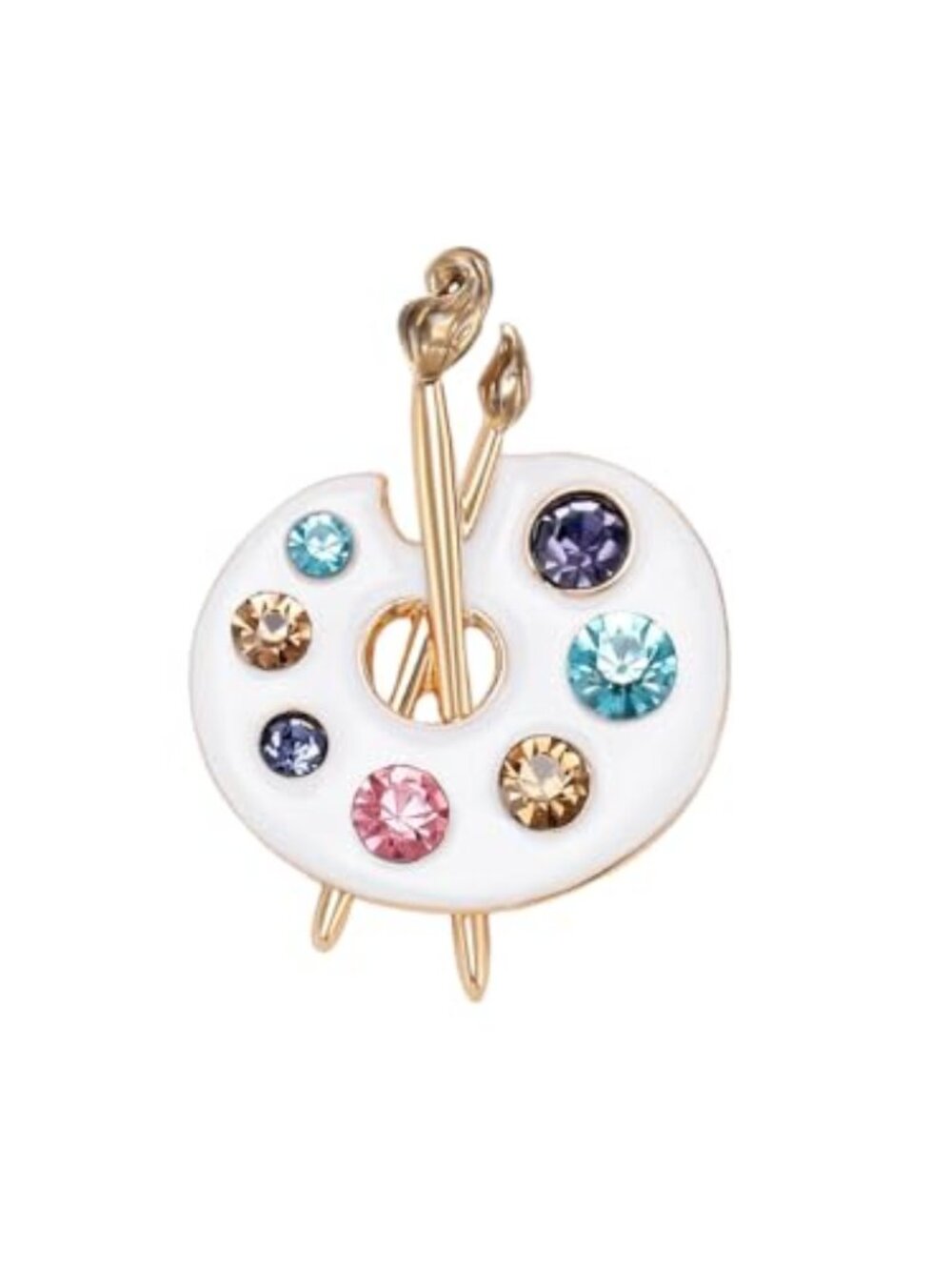 Painter Palette Brooch Pin for Women Girls Dainty Colorful Paint Palette Brush